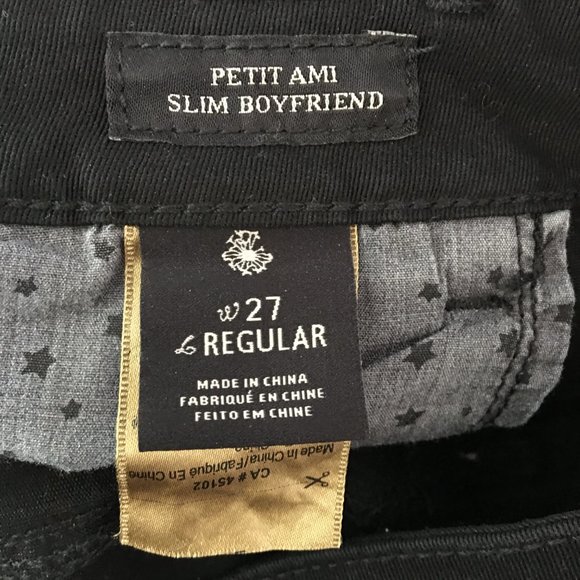 Maison Scotch Petit Ami Slim Boyfriend Jeans Womens 27 Reg Black Studded - Picture 6 of 7